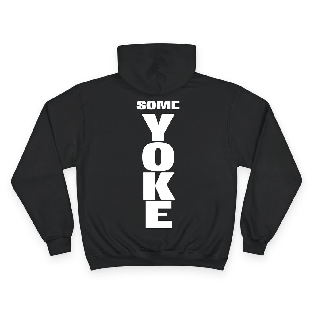 Back view of the For The Craic Some Yoke (Red Logo) Hoodie - Black