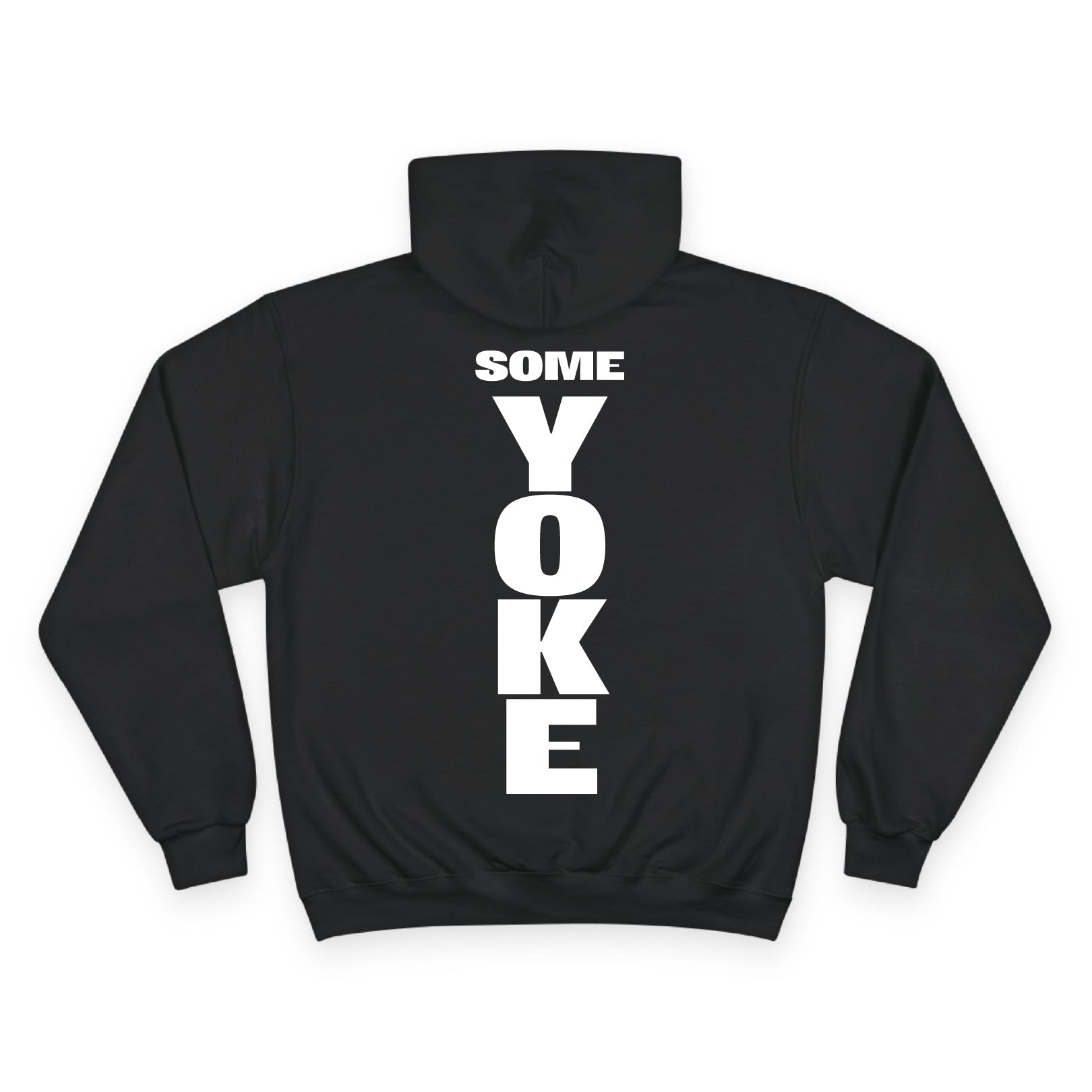 Back view of the For The Craic Some Yoke (Red Logo) Hoodie - Black