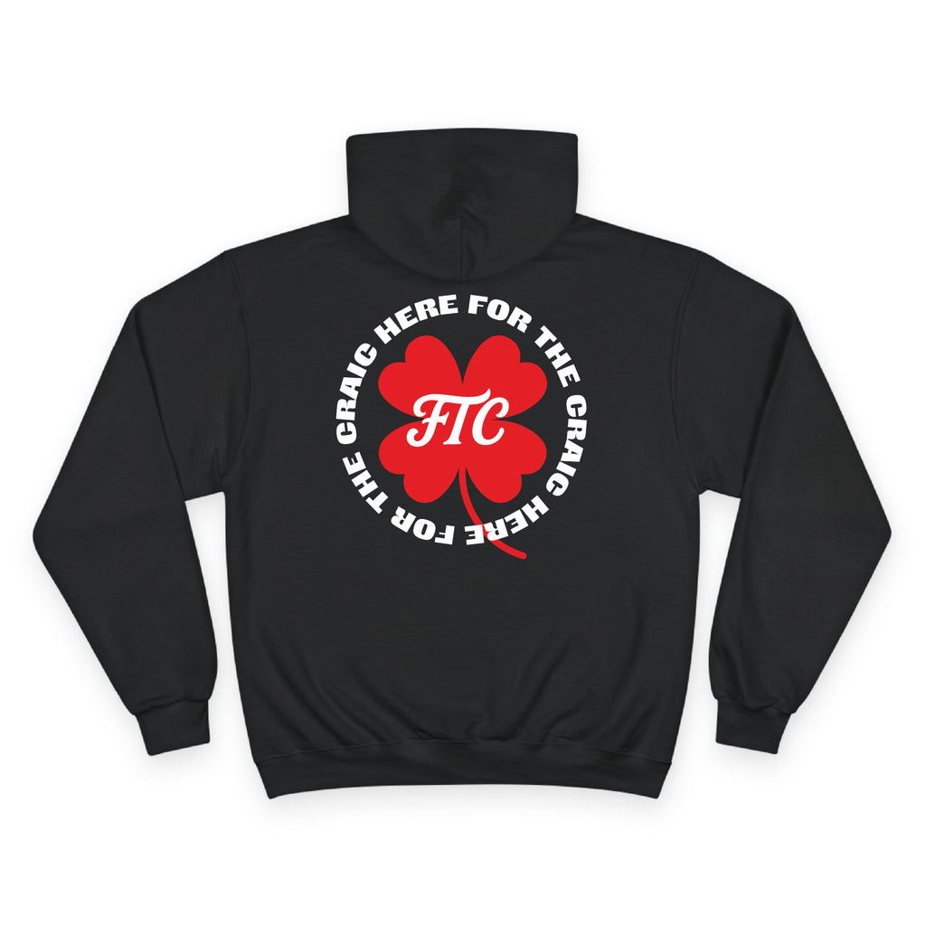 Back view of the For The Craic Here For The Craic Hoodie - Black