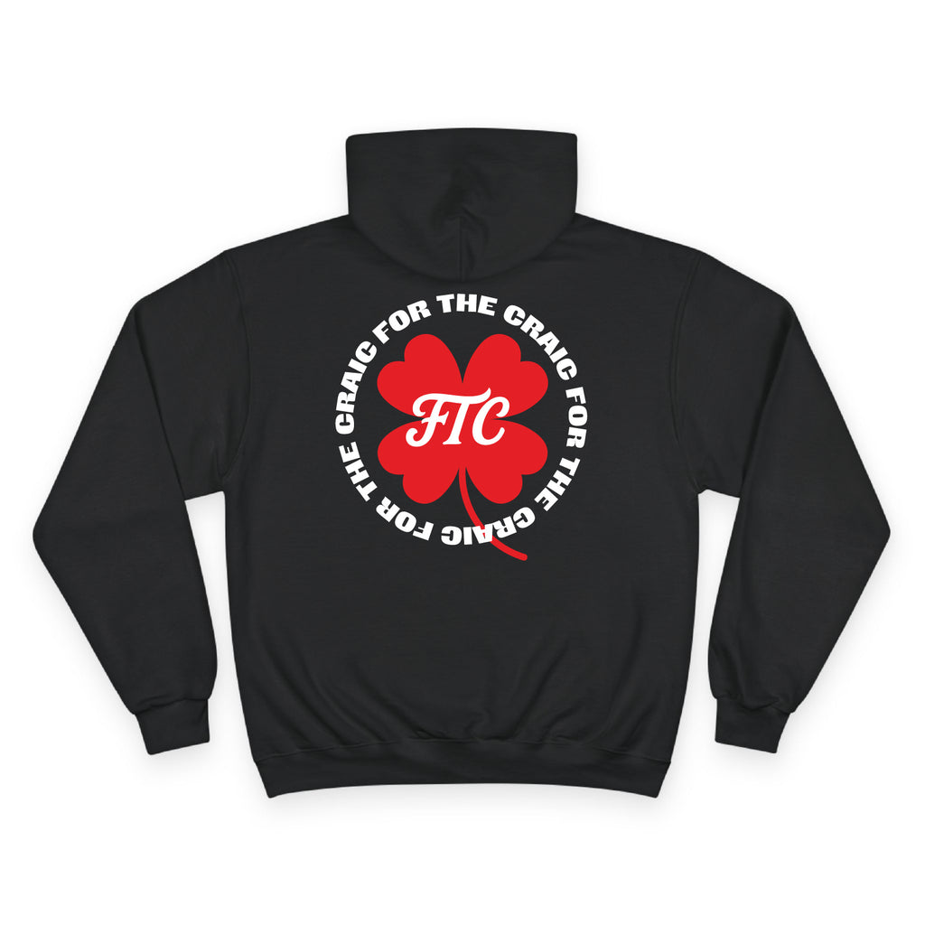 Back view of the For The Craic For The Craic Shamrock Hoodie - Black
