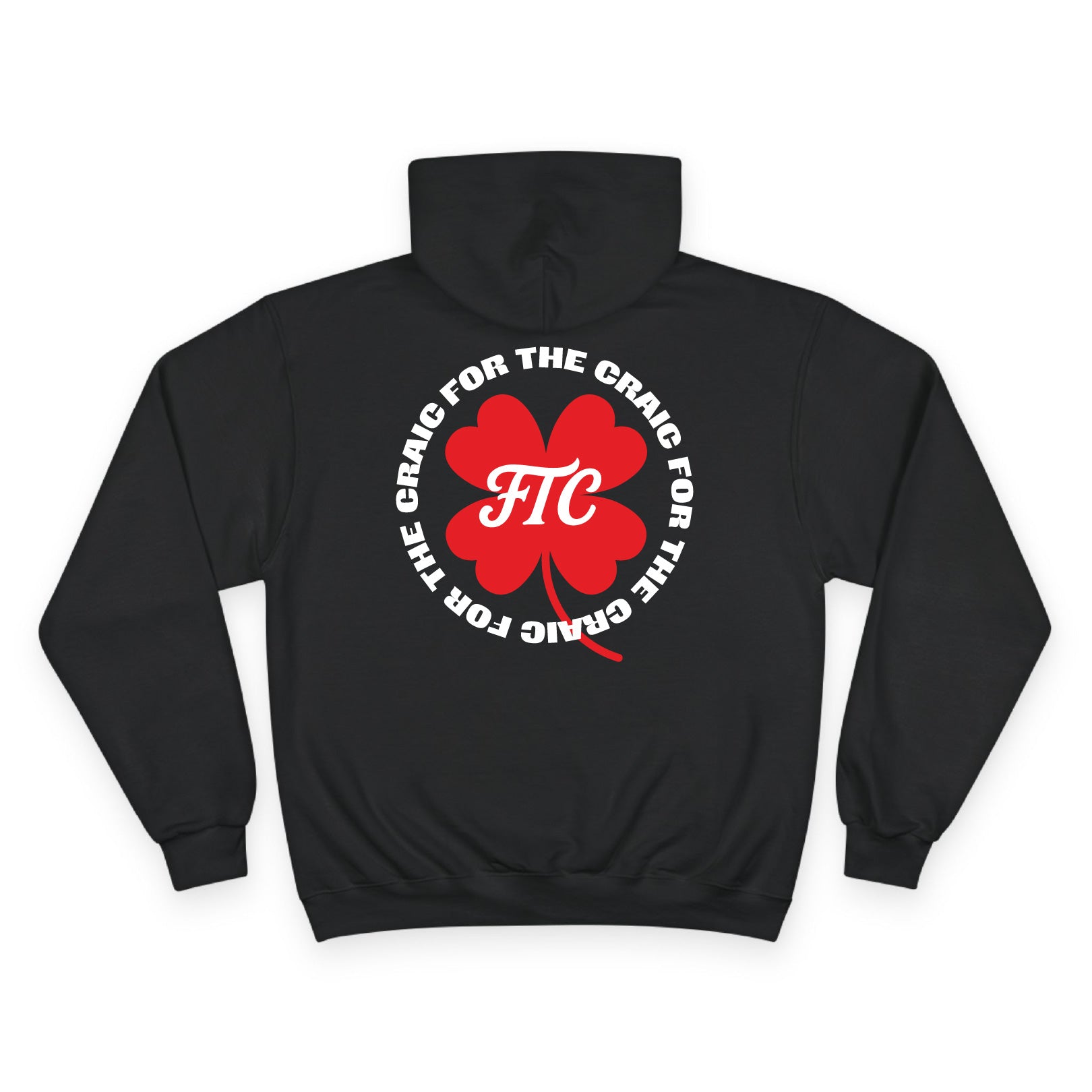 Back view of the For The Craic For The Craic Shamrock Hoodie - Black