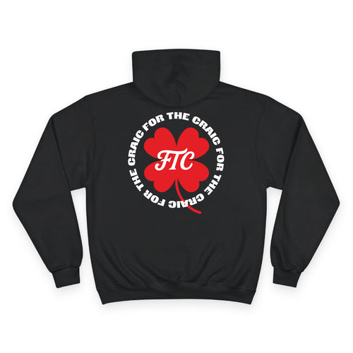 Back view of the For The Craic For The Craic Shamrock Hoodie - Black
