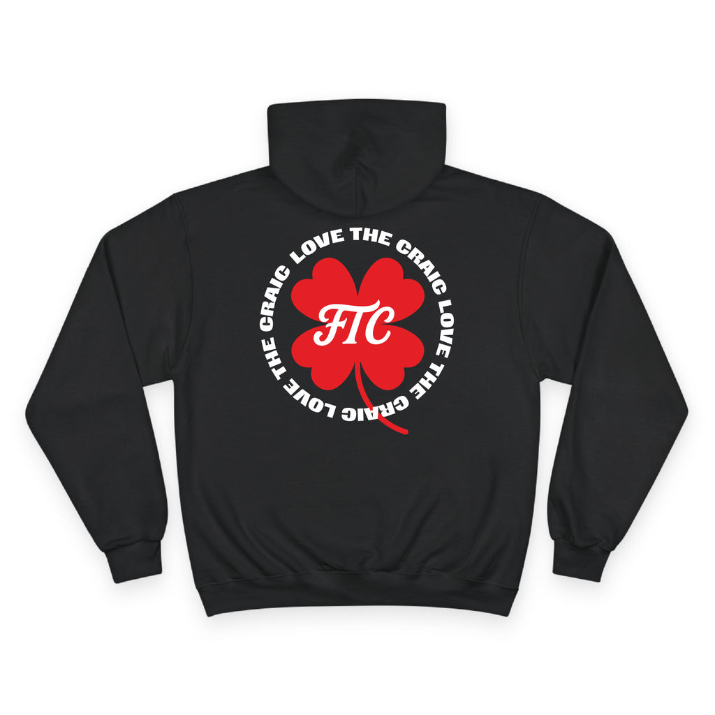 Back view of the For The Craic Love The Craic Hoodie - Black