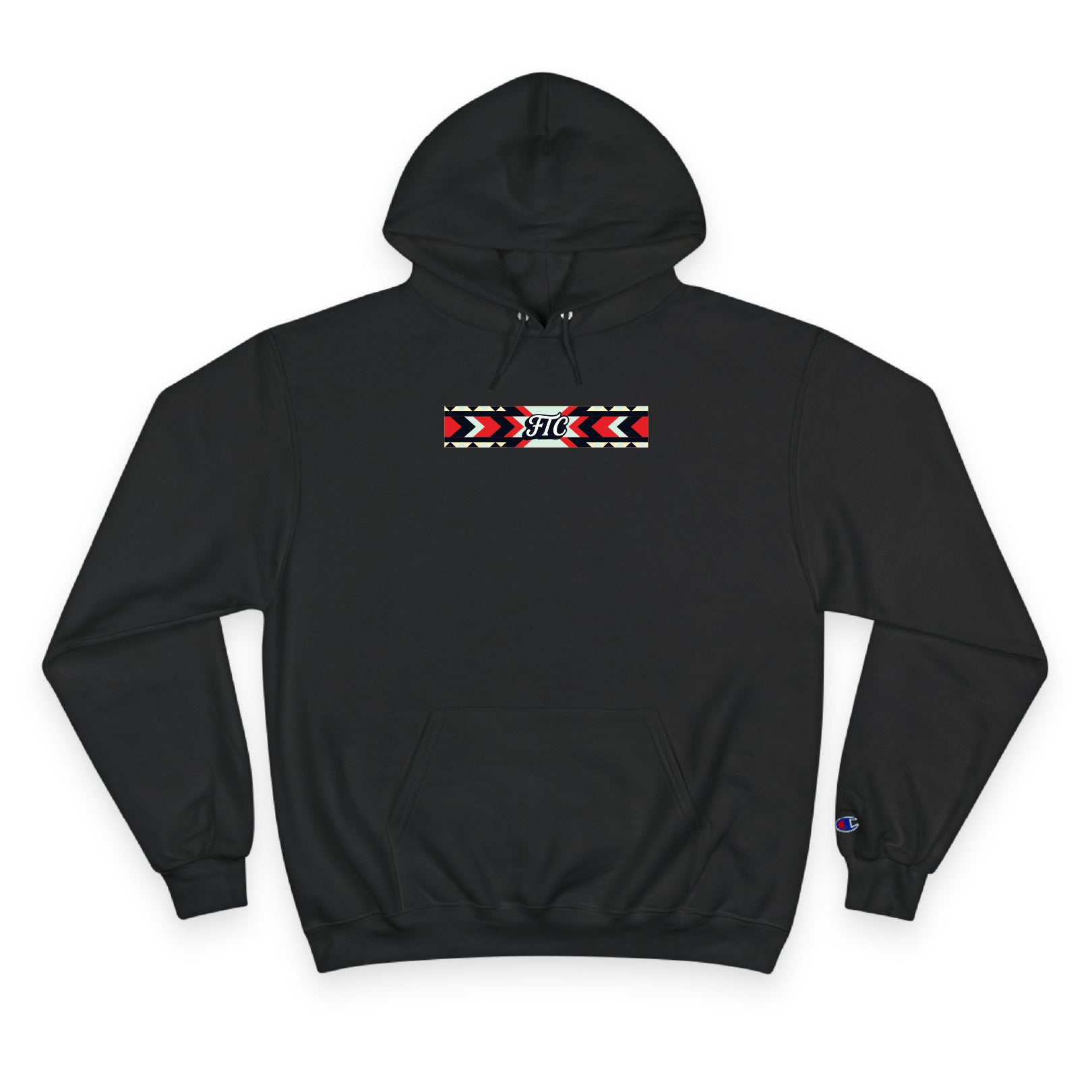 Front view of the For The Craic FTC Stripe Hoodie - Black