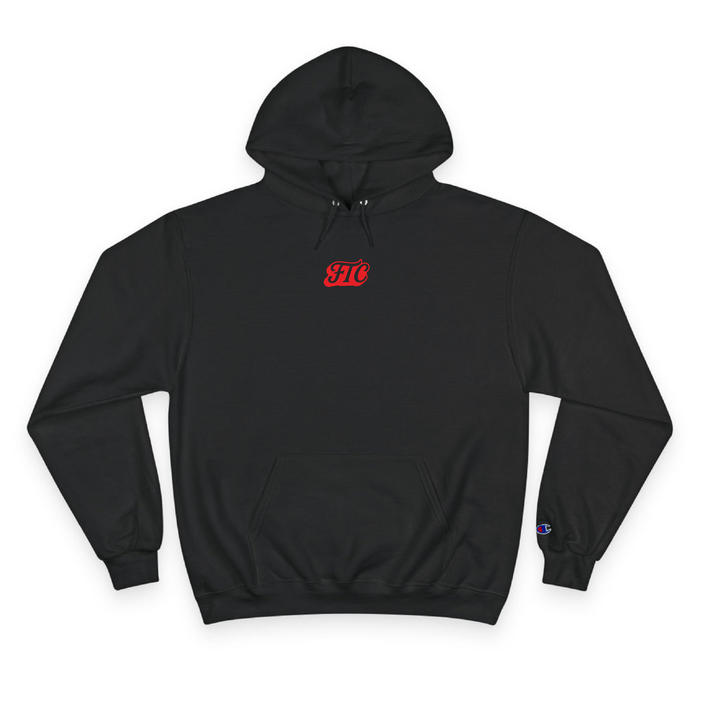 Front view of the For The Craic Some Yoke (Red Logo) Hoodie - Black