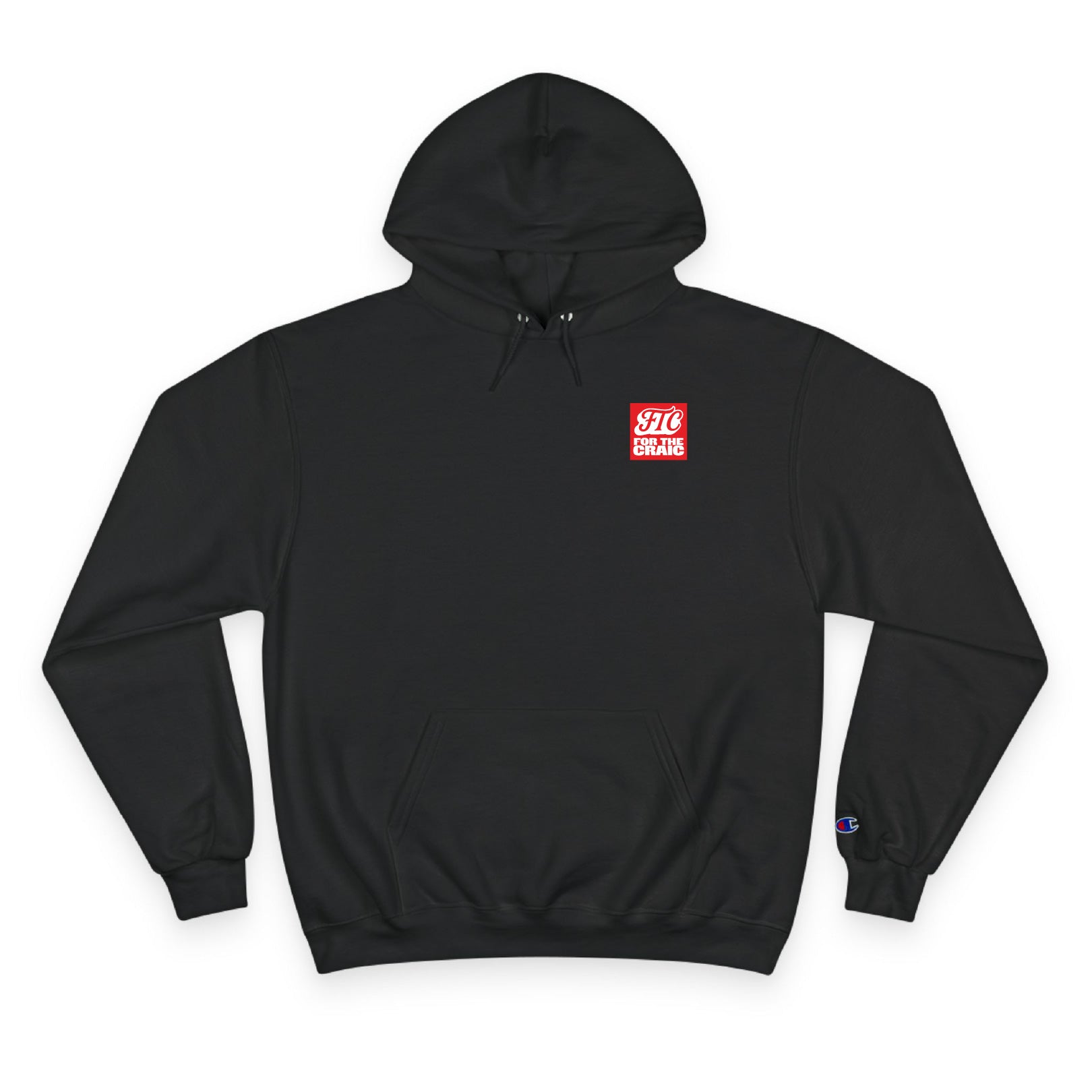 Front view of the For The Craic For The Craic Shamrock Hoodie - Black