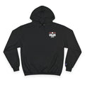 Front view of the For The Craic FTC Stripe (Text) Hoodie - Black