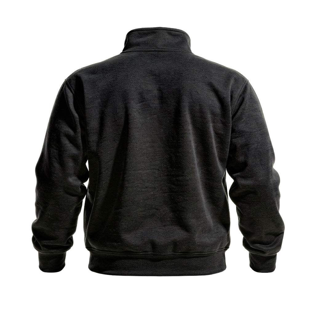 Back view of the For The Craic FTC Stripe (Text) Quarter-Zip - Black