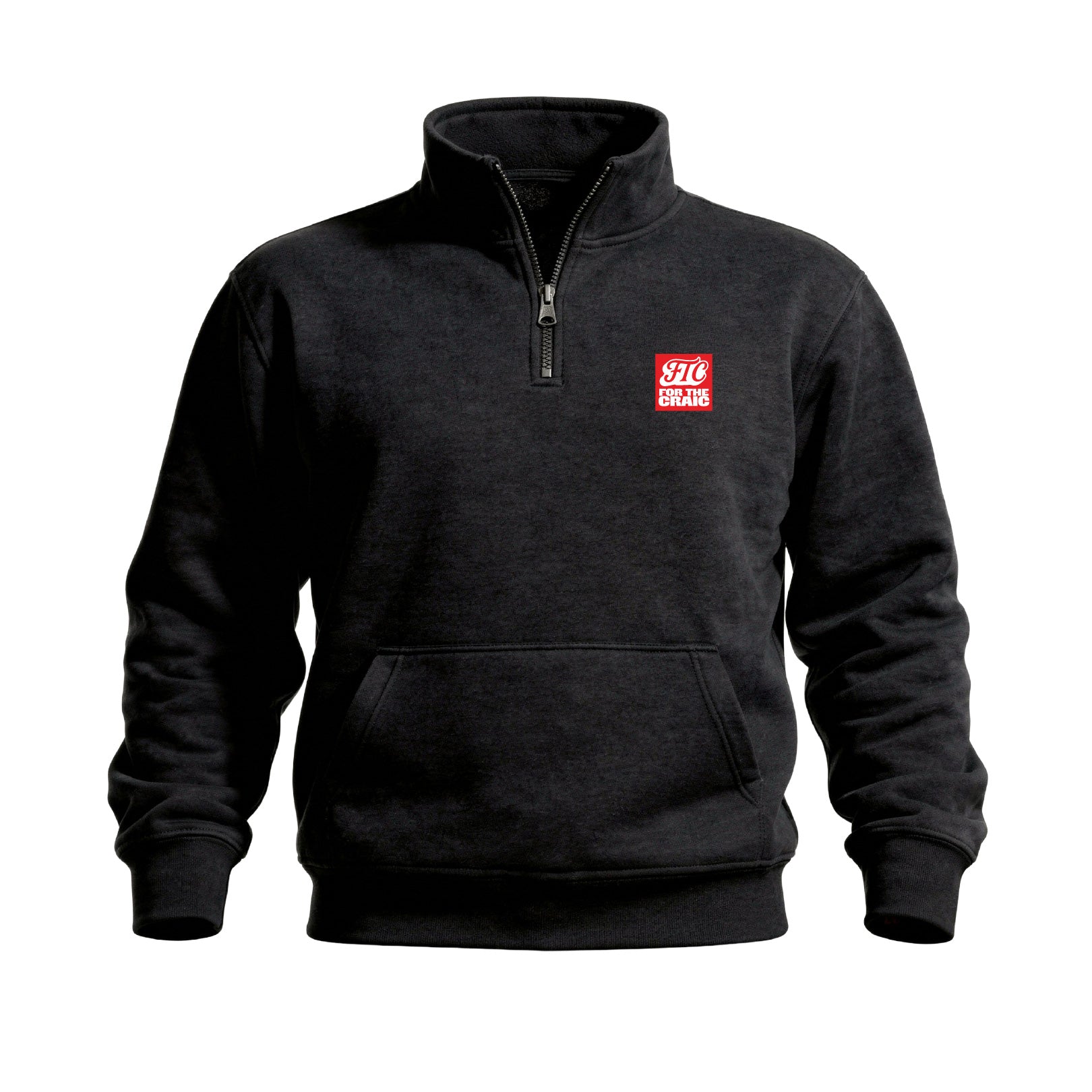 Front view of the For The Craic FTC Patch Quarter-Zip - Black