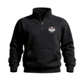 Front view of the For The Craic FTC Stripe (Text) Quarter-Zip - Black