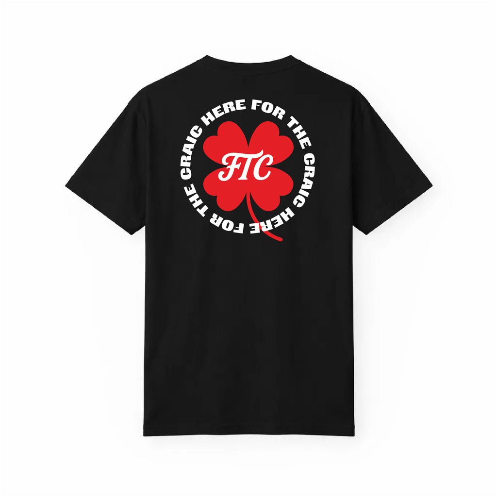 Back view of the For The Craic Here For The Craic Tee - Black