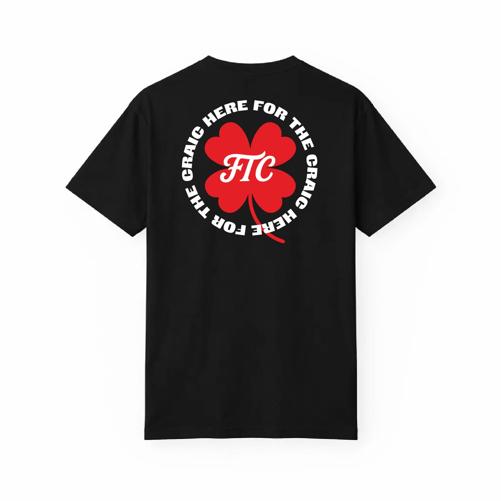 Back view of the For The Craic Here For The Craic Tee - Black