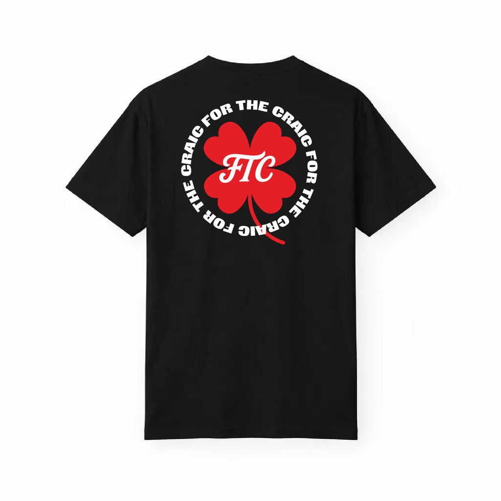 Back view of the For The Craic For The Craic Shamrock Tee - Black