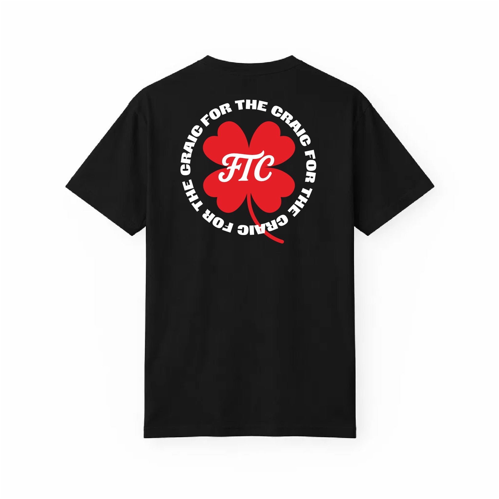 Back view of the For The Craic For The Craic Shamrock Tee - Black