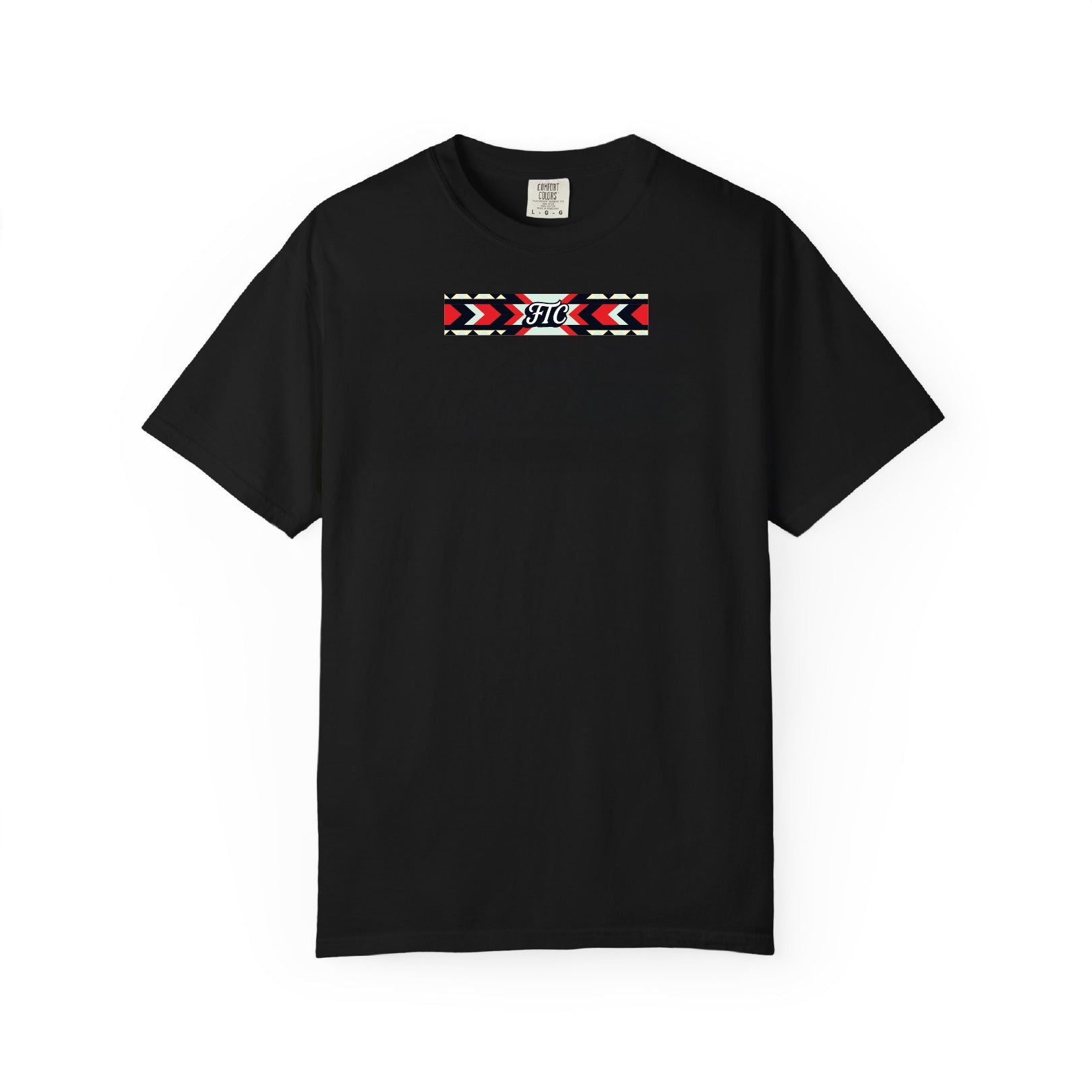 Front view of the For The Craic FTC Stripe Tee - Black