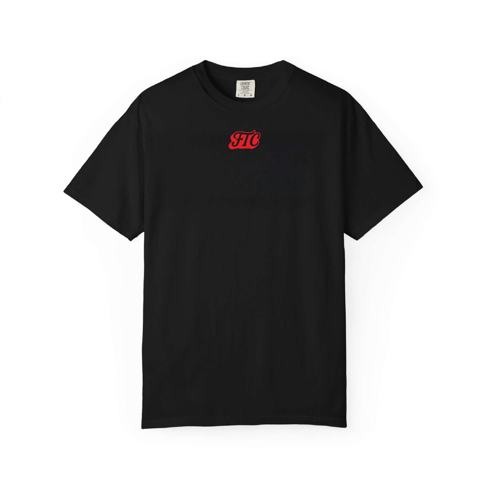 Front view of the For The Craic Some Yoke (Red Logo) Tee - Black