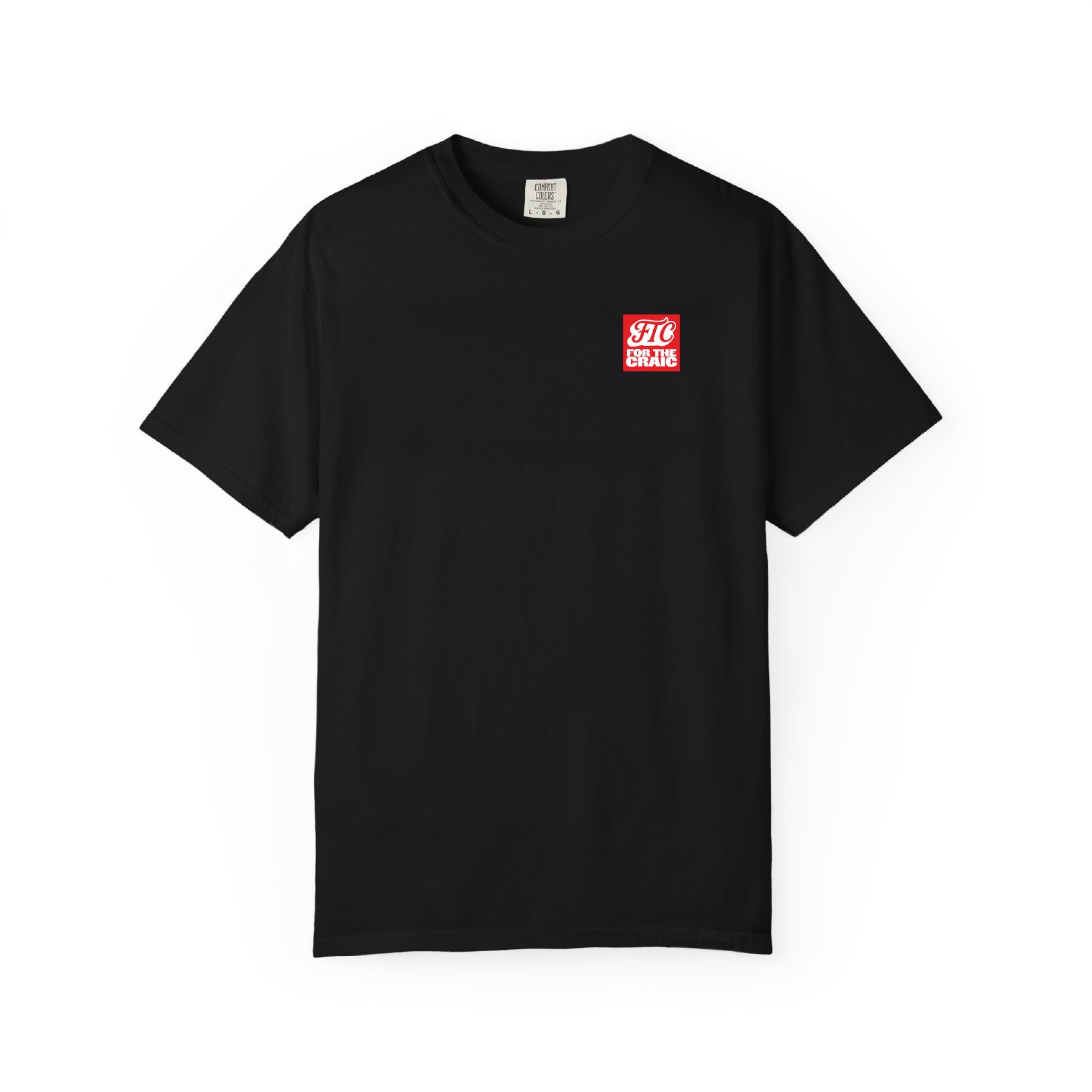 Front view of the For The Craic For The Craic Shamrock Tee - Black