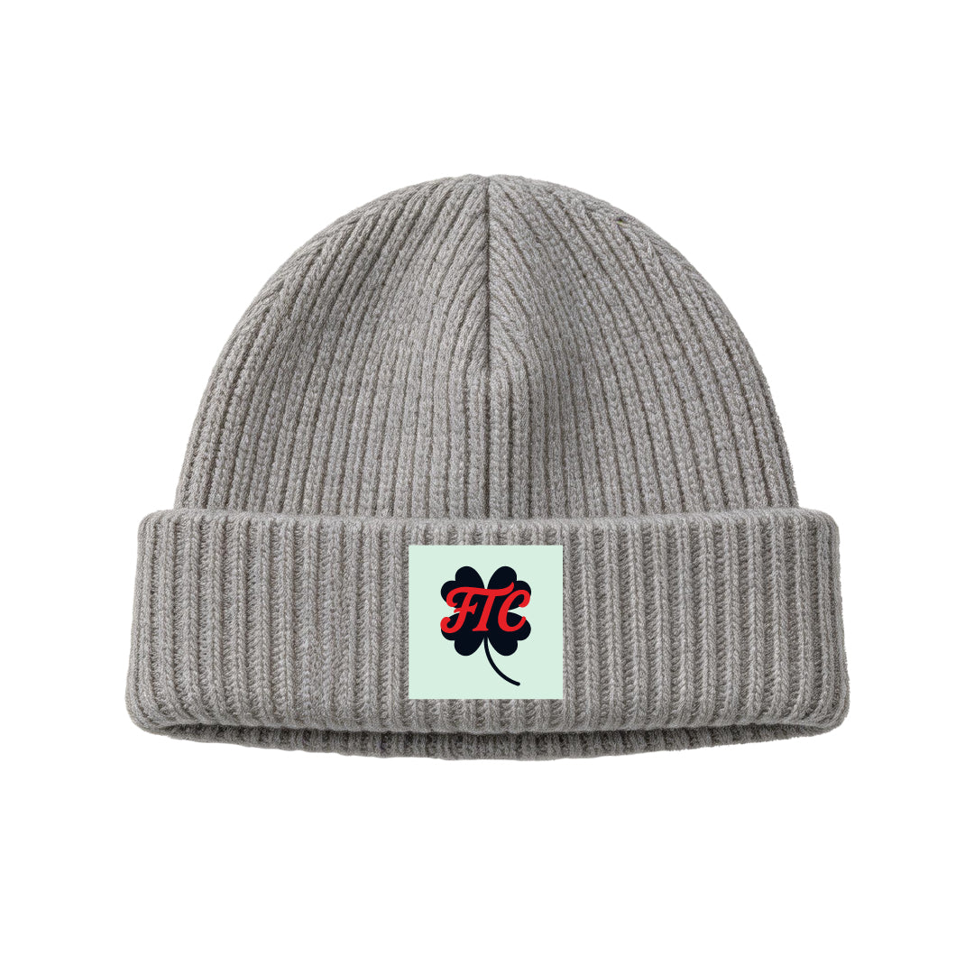 For The Craic — Shamrock Patch Beanie - Grey