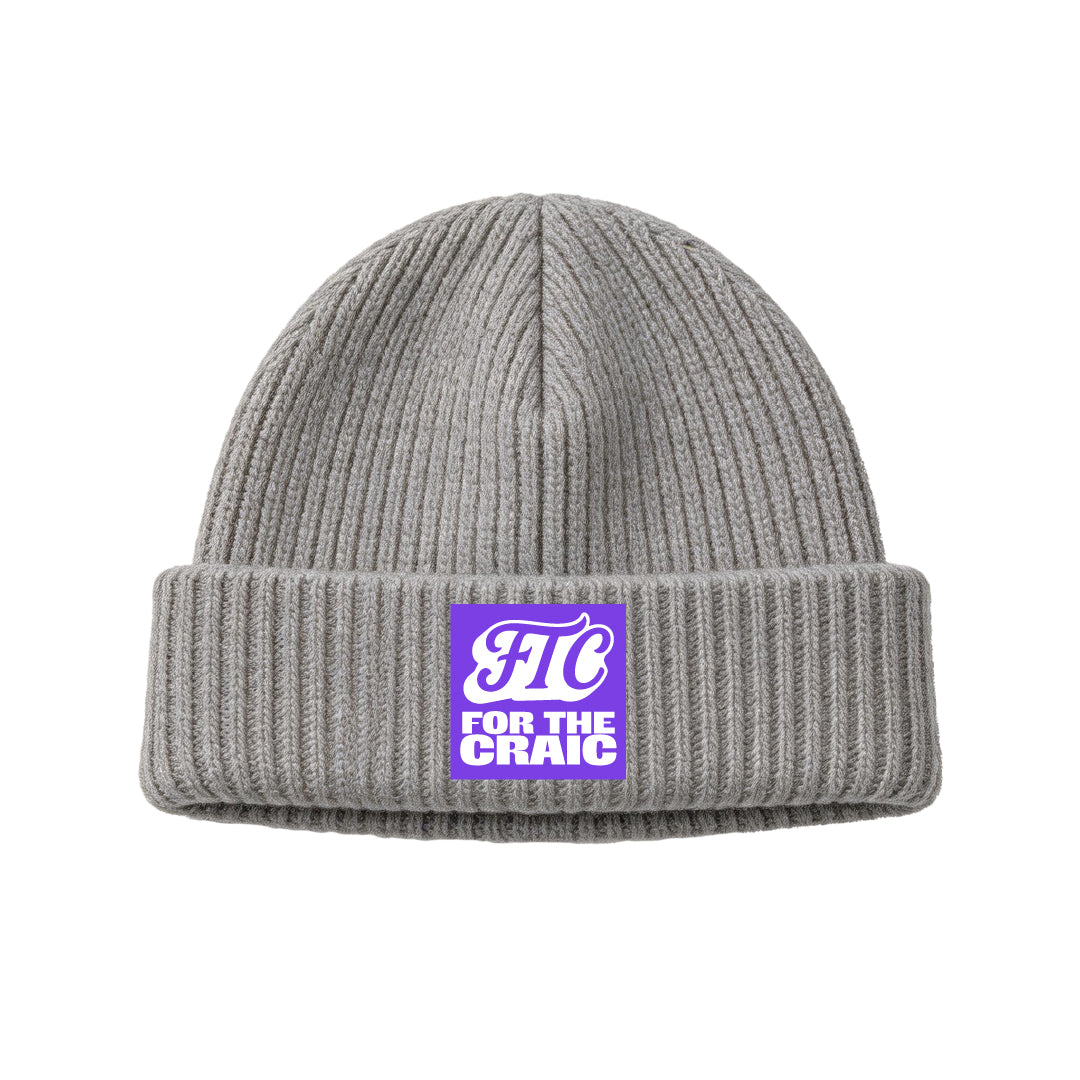 For The Craic — Purple Patch Beanie - Grey