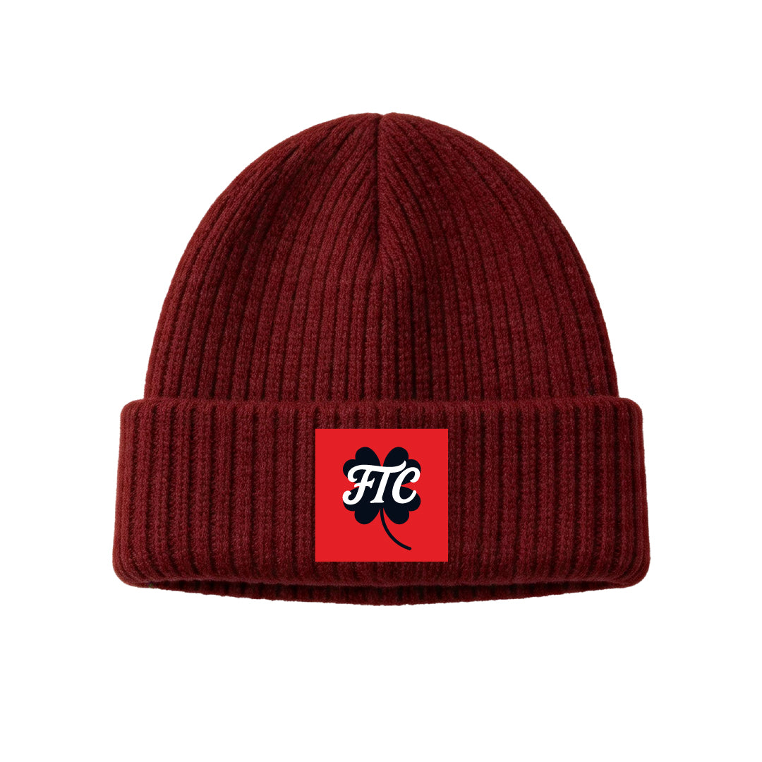For The Craic — Red Patch Beanie - Burgundy