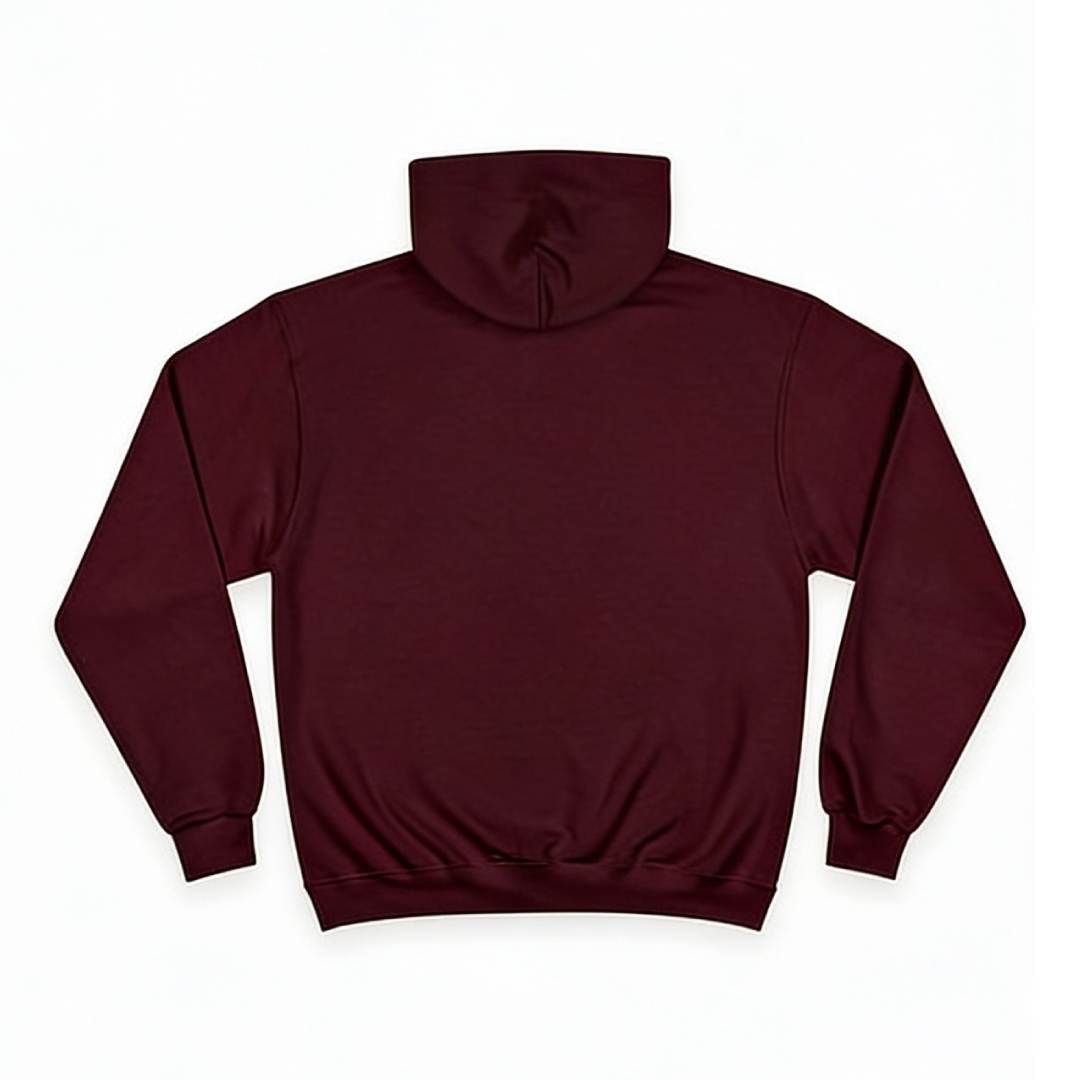 Back view of the For The Craic FTC Stripe Hoodie - Burgundy
