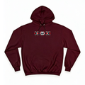 Front view of the For The Craic FTC Stripe Hoodie - Burgundy
