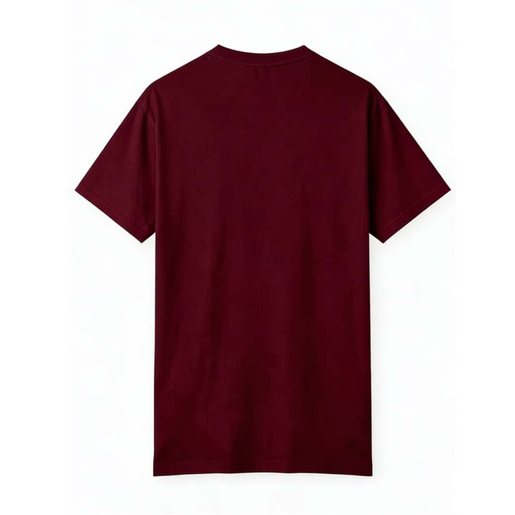 Back view of the For The Craic FTC Stripe (Text) Tee - Burgundy