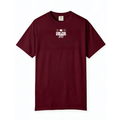 Front view of the For The Craic FTC Stripe (Text) Tee - Burgundy